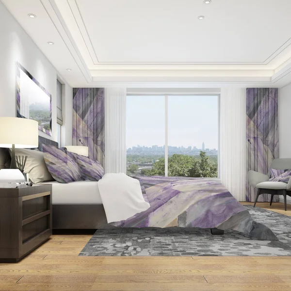 Designart &Geometric Purple Glacier& Geometric Bedding Set - Duvet Cover & Shams - Twin Cover + 1 Sham (comforter Not Includ