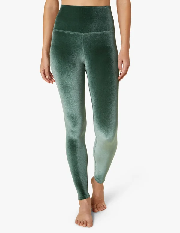 Velvet Motion High Waisted Midi Legging, Beyond Yoga Forest Green, M