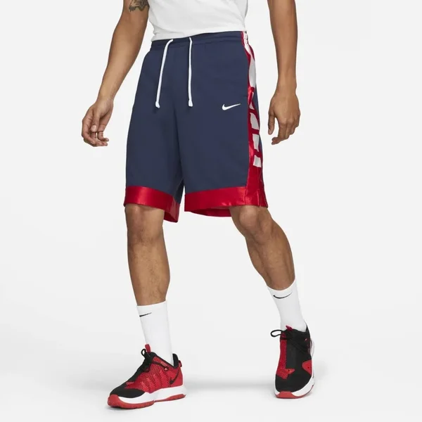 Nike Men's Dri-Fit Elite Stripe Basketball Shorts - XXL, Blue