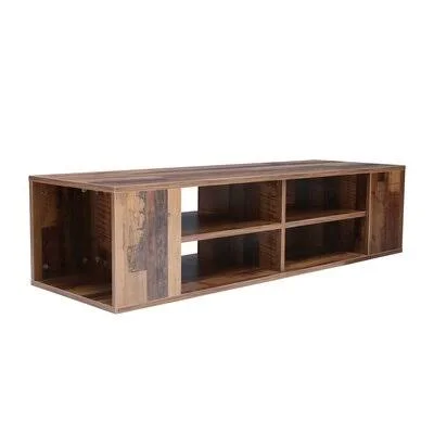 Wall Mounted Media Console - Floating TV Stand Component Shelf with Height Adjustable Latitude Run Color: Brown
