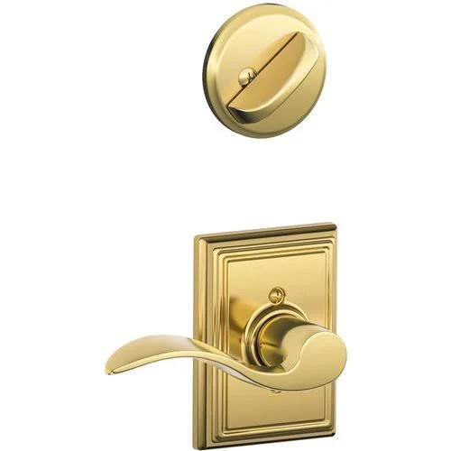 Schlage F94 Accent with Addison Rose Right Hand Dummy Interior Trim Aged Bronze Finish