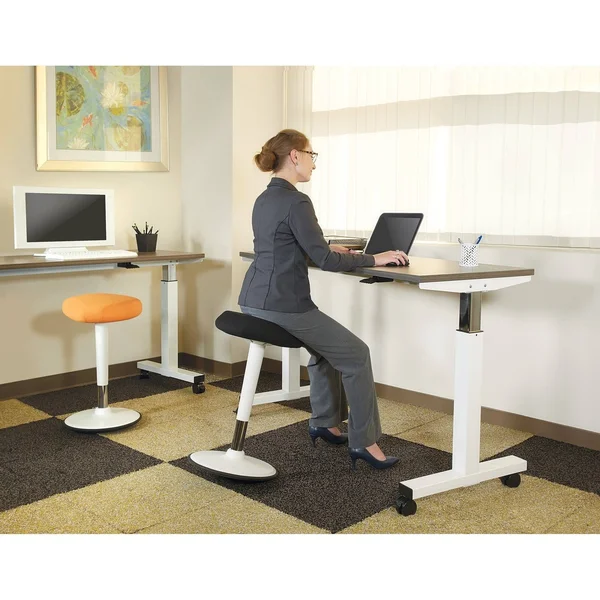 Active Perch Seat with White Frame and Orange Fabric 24x22-34x22