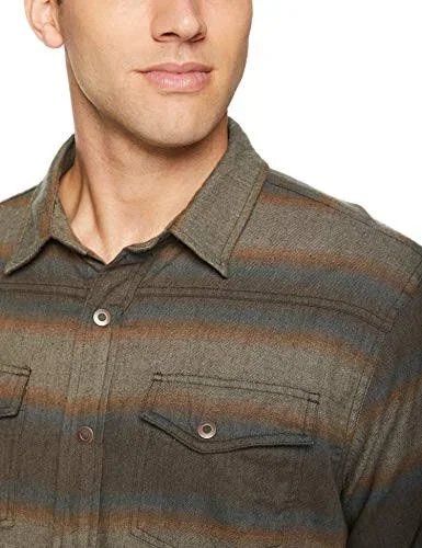 Prana Asylum Flannel Shirt - Men's Scorched Brown Heather, S
