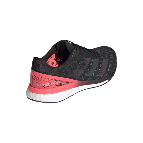 Adidas Adizero Boston 9 Shoes - Women's - Core Black - Signal Pink - 6