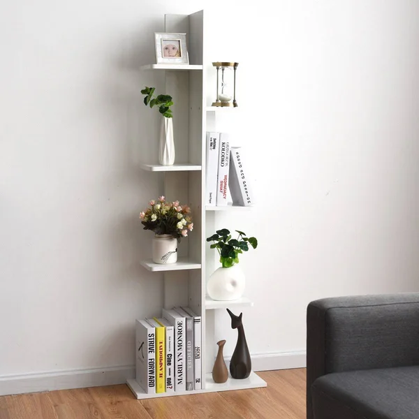 Costway Open Concept Plant Display Shelf Rack Storage Holder-White