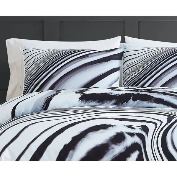Vince Camuto Muse 3 Piece Comforter Set, Full/Queen - Black