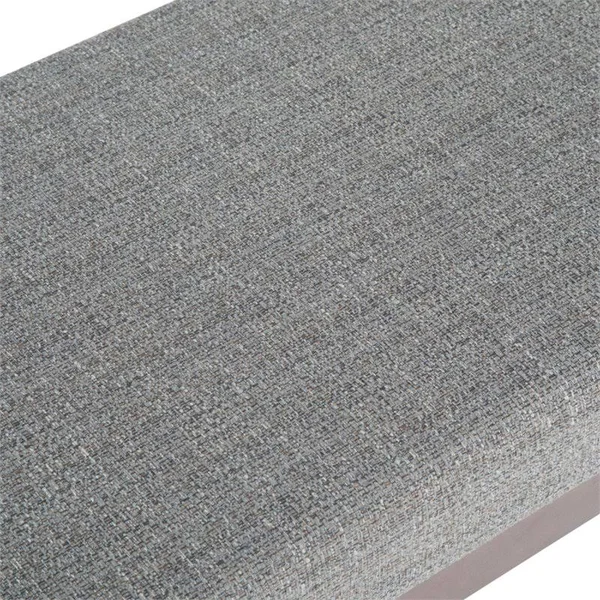Simpli Home Chanelle Mid Century Ottoman Bench - Pebble Grey