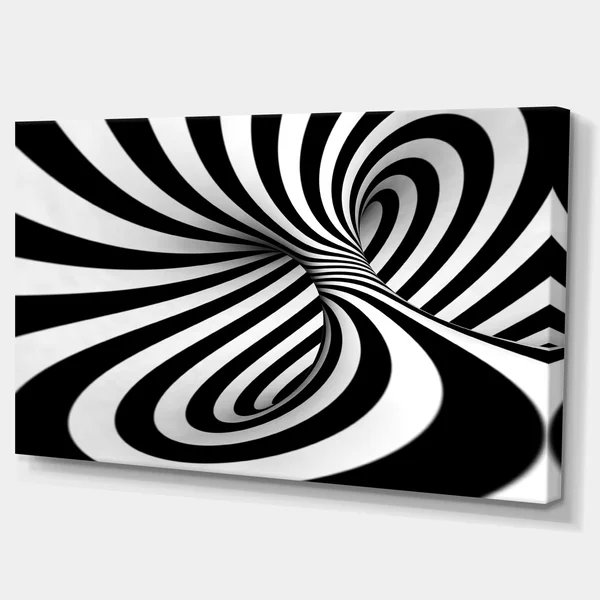 Design Art Spiral Black N& White - Abstract Art Canvas Print