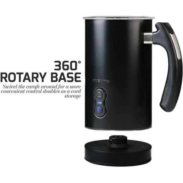 Ovente Electric Double Wall Insulated Milk Frother, Black FR3608B - 4oz/8oz