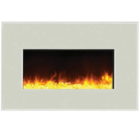 Amantii 10701133B 40x22x 26x22 White Fireplace Glass Surround for INSERT-30-4026-BG