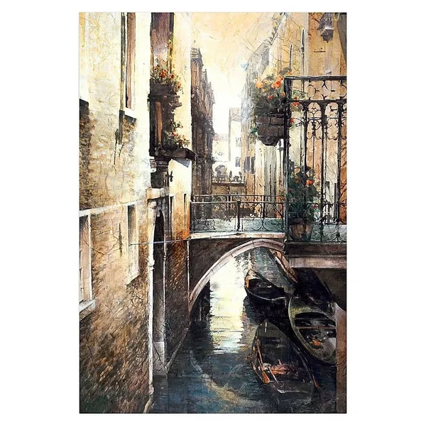 Pied Piper Creative Italian Canal 24x22 x 36x22 Canvas Wall Art Multi