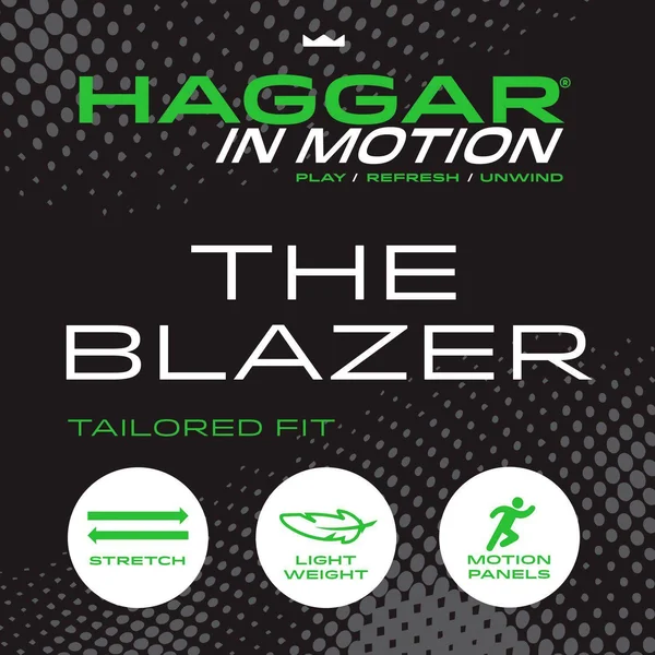 Haggar Men's in Motion Tailored-Fit Blazer - Blue - 40 Long