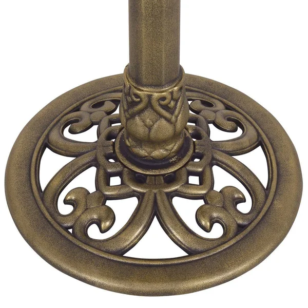 Costway Antique Gold Freestanding Pedestal Bird Bath Feeder Outdoor