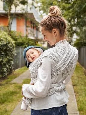 Vertbaudet Wrap Baby Carrier white/print