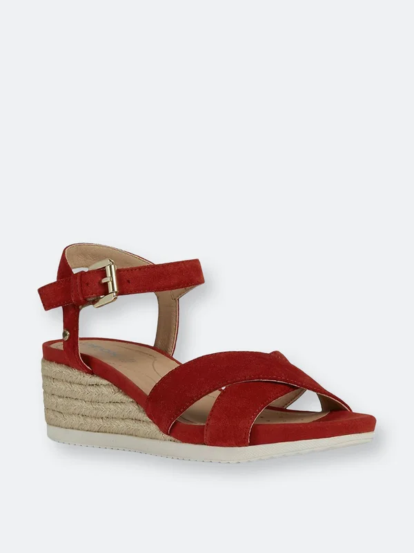 D Ischia Corda C Buckle Sandal, 10.5, Red