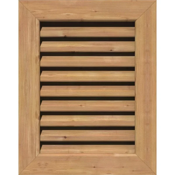 Ekena Millwork GVWVE32X1801SFUWR 32x22W x 18x22H Vertical Gable Vent (37x22W x 23x22H Frame Size): Unfinished, Functional, Smoot