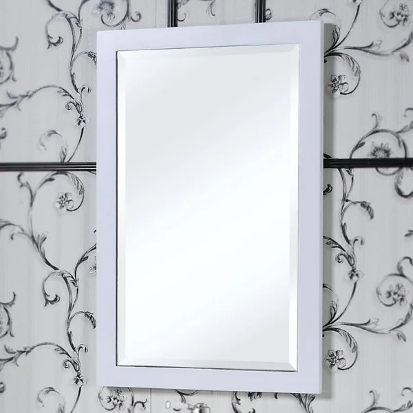 Infurniture IN3200-24M in Series 22-in Beveled Edge Wall Mirror, White