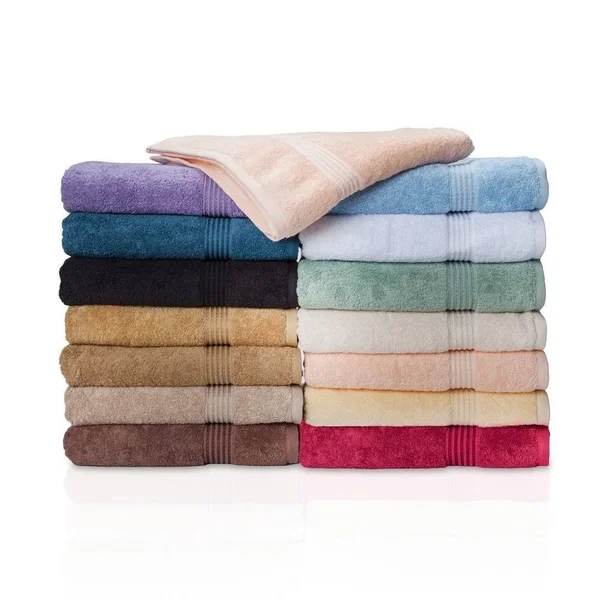 eLuxury 600 GSM 6 Piece Cotton Towel Set, Light Blue