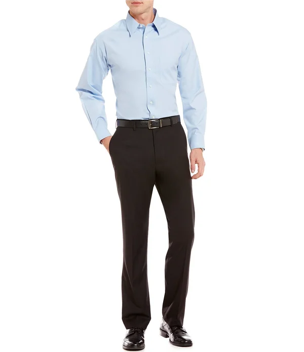Roundtree Yorke Big Tall Travel Smart Comfort Classic Fit Flat Front Non-Iron Twill Dress Pants - 56 32