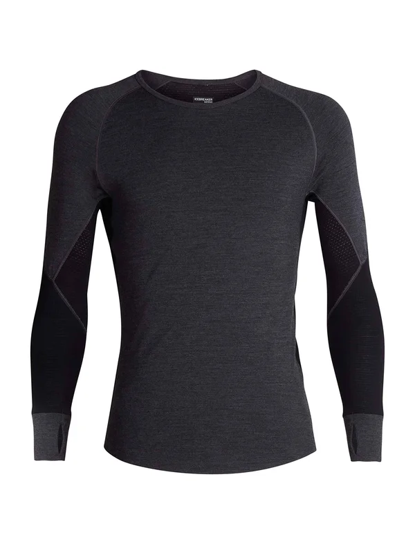 Icebreaker Men's 260 Zone LS Crewe Jet Hthr, Black XL