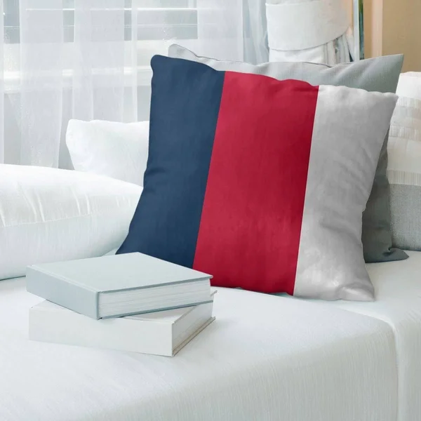 New England New England Football Stripes Pillow (Indoor/Outdoor) - 20 x 20 - Square - Zipper Closure - Large - Polyester - UV Re