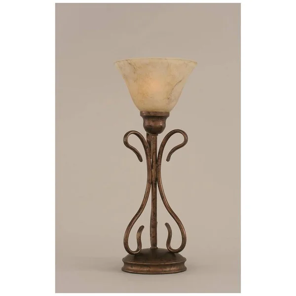 Toltec Lighting-31-BRZ-508-Swan - One Light Table Lamp Bronze Finish with Italian Marble Glass