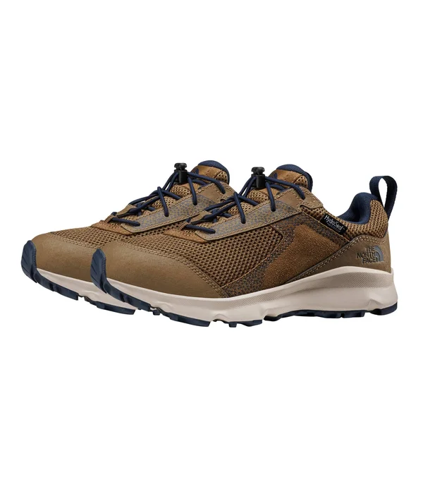 The North Face Juniors& Hedgehog Hiker II Waterproof Shoe - 1 - Utility Brown - Cosmic Blue