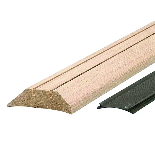 M-D Building Products Low 3-1/2 in. x 63 in. Unfinished Hardwood Threshold with Flexible Vinyl Seal - Tan