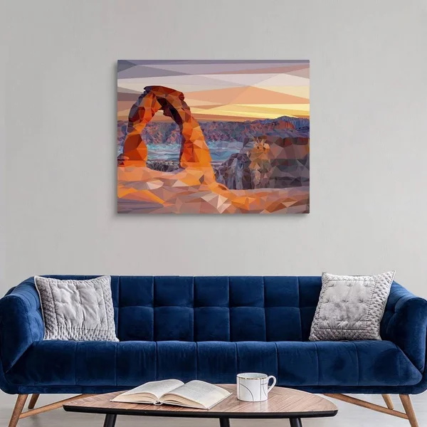 Arches National Park - Low-Poly Art, Canvas Wall Art, 45x36, Great Big Canvas