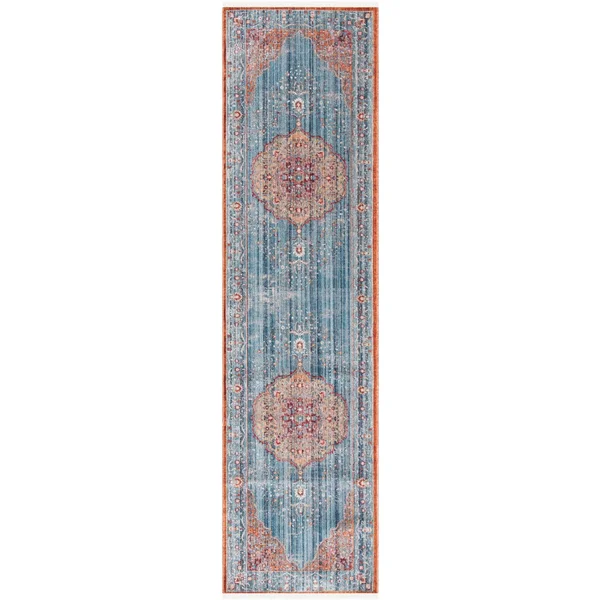 2&2x22 x 10& Runner Area Rug, Blue, Safavieh
