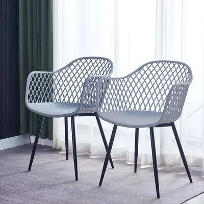 Cross Back Arm Chair Latitude Run Color: Gray