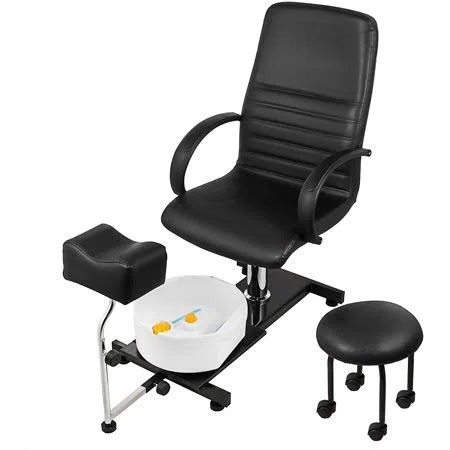 Vevor Pedicure Unit Station Hydraulic Chair & Massage Foot Spa Beauty Salon Equipment, Black