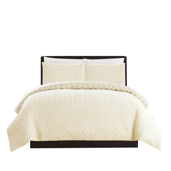 Chic Home Sabina 3 Piece Reversible Comforter Set - Size: Queen, Beige