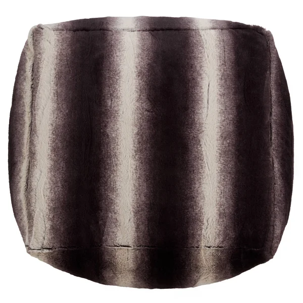 Saro Lifestyle Faux Fur Pouf with Animal Print Design - Grey
