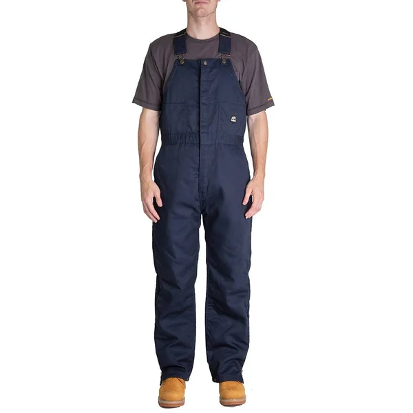 Berne Men's Deluxe Twill Insulated Bib Overall Navy, L/Short