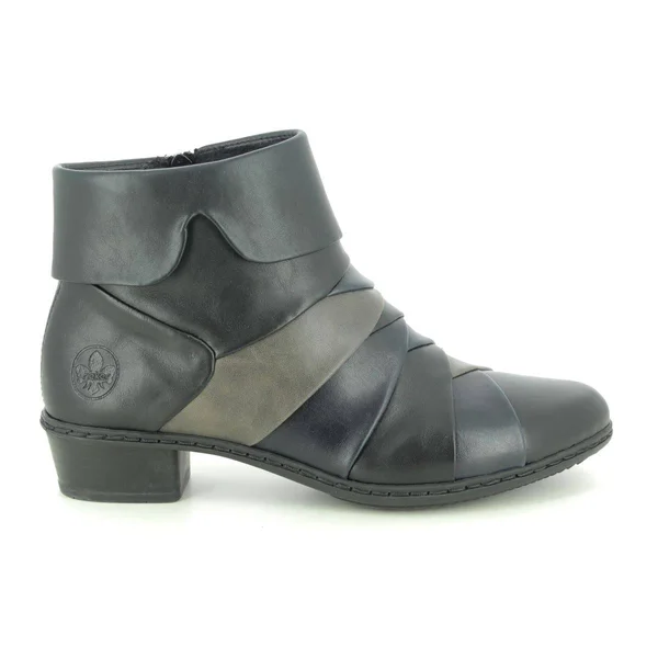 Rieker Y0791-01 Black/Navy 42 EU Womens Ankle Boots