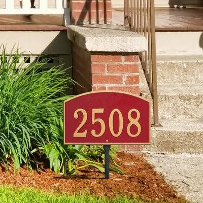 Legacy 1-Line Lawn Address Sign Old Century Forge Finish: Red, Gold