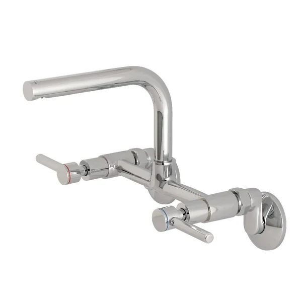 Kingston Brass KS812PB Concord 8x22 Adjustable Center Wall Mount Kitchen Faucet - Polished Brass