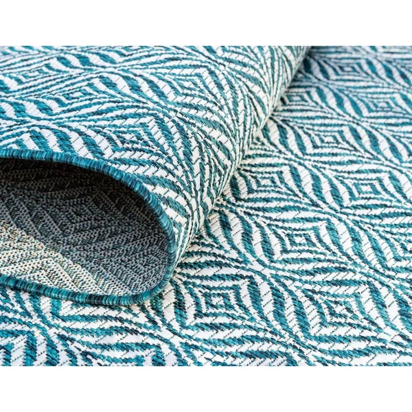 Unique Loom Deco Trellis Indoor Outdoor Rug, Blue, 9x12 ft