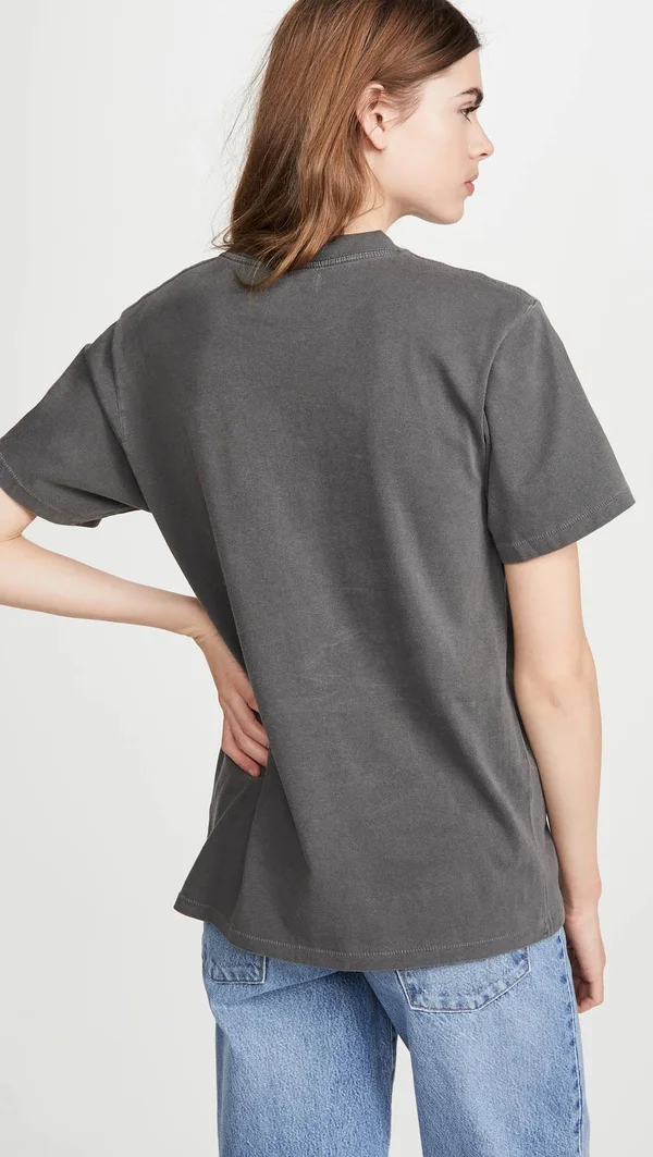 Anine Bing Lili T-Shirt Motorcycle in Charcoal - Medium