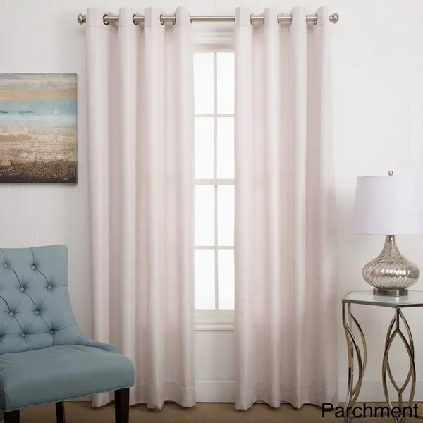 Grasscloth Lined Grommet Curtain Panel