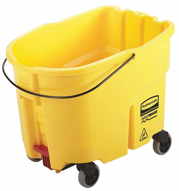 Rubbermaid 2031763 WaveBrake 35 qt. Yellow Mop Bucket with Drain