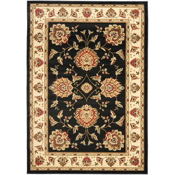 Safavieh 2&-3x22 x 16& Lyndhurst LNH555 Black - Ivory Rug