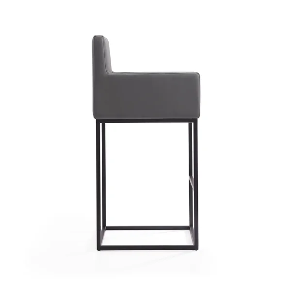 Strick & Bolton Barton Contemporary Leather Bar Stool - Grey