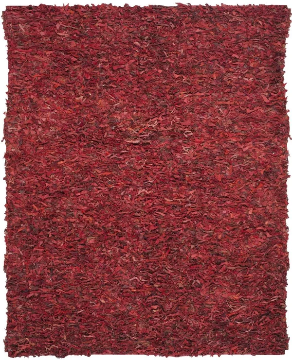 Safavieh Leather Shag LSG511D Area Rug - Red - Size: 5 x 8 ft.