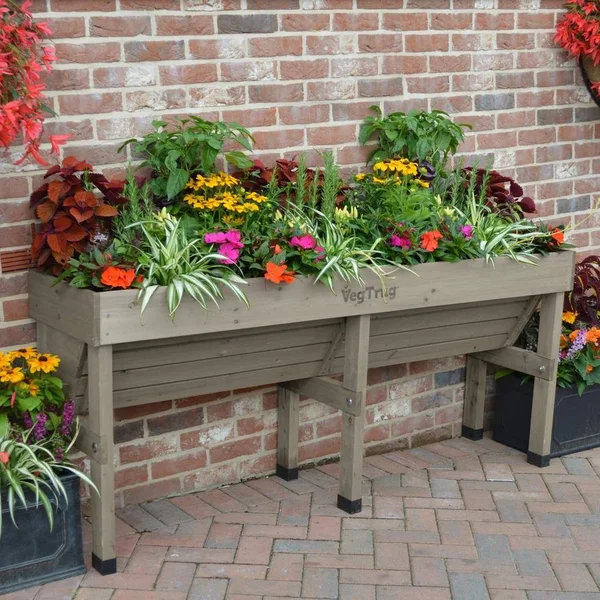 VegTrug 1.8 M Wooden Gray Wall Hugger