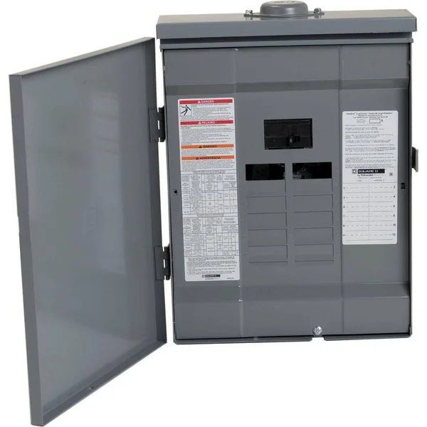 Square D HOM1224M100PRB Homeline Outdoor Main Breaker Load Center - 100 Amp, 12-Space 24-Circuit
