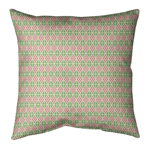 Porch & den Farrin Plain Diamonds Throw Pillow - 18 x 18 - Yellow Pink & Green - Cotton