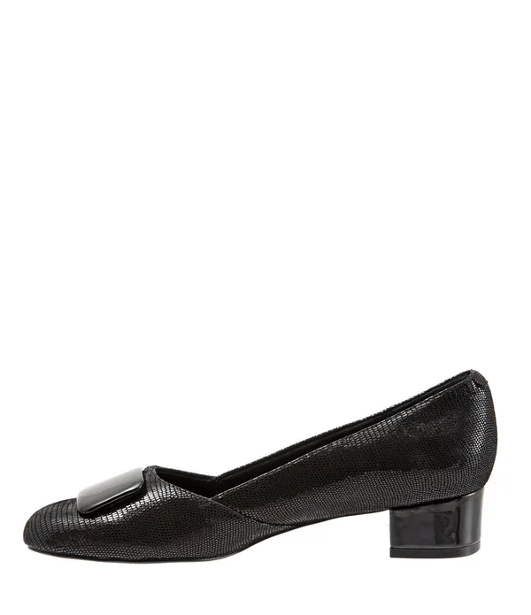 Trotters Delse Pumps - Women's, Black Lizard, Size: 6.5