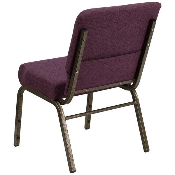 Flash Furniture 21 Church Chairs w/4 Seat and Gold Vein Frame, Plum, 20/Pack 20FCH2214GV005